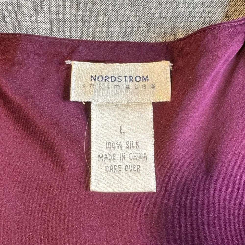 Nordstrom Intimates 100% Silk tank size large burgundy - Picture 3 of 10